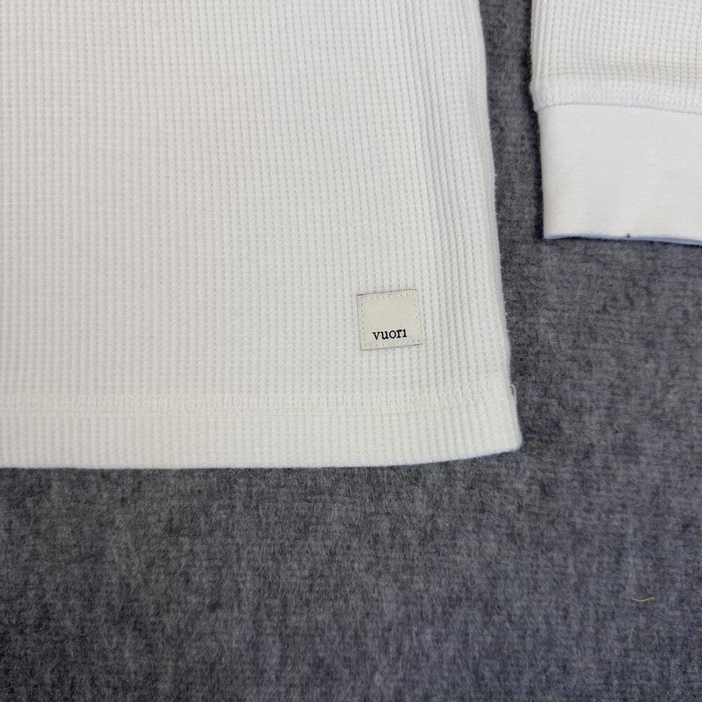 Vuori Shirt Mens XL White Long Sleeve Waffle Thermal Crewneck Base Layer V176 - Picture 2 of 10